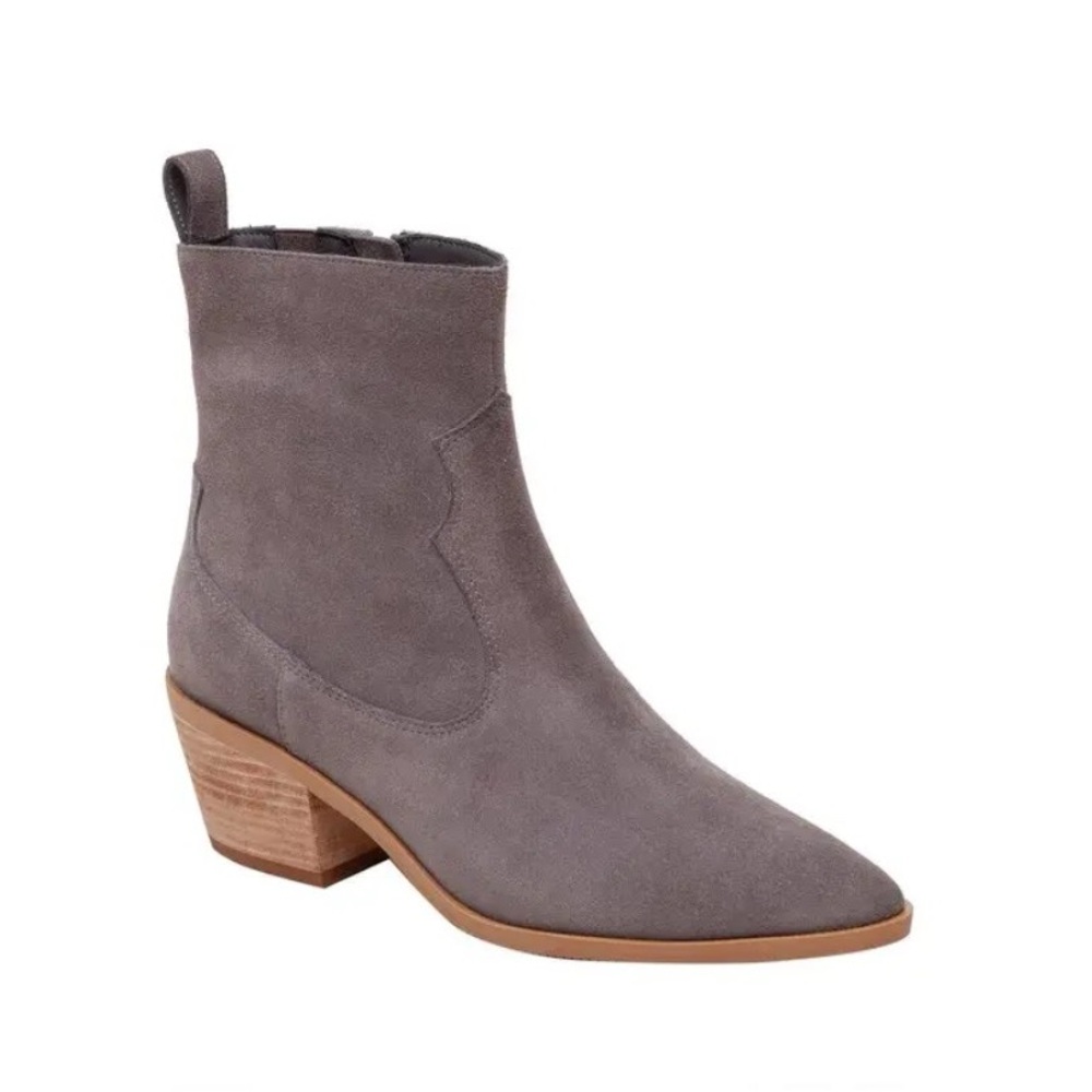 NEW Lisa Vicky Steady Western Bootie Stone Gray Split Suede Women’s Size 9